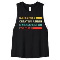 Im Silently Creating A Spreadsheet For That CPA Accountant Women's Racerback Cropped Tank