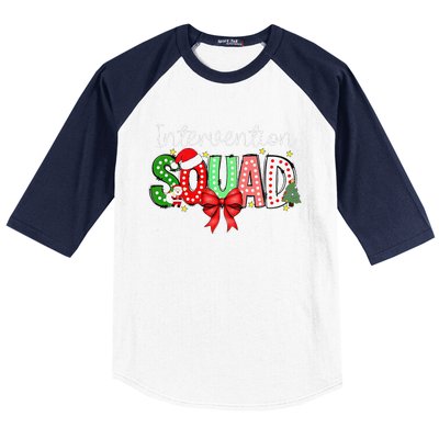 Intervention Squad Christmas Early Intervention Teacher Xmas Baseball Sleeve Shirt