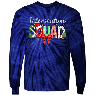 Intervention Squad Christmas Early Intervention Teacher Xmas Tie-Dye Long Sleeve Shirt