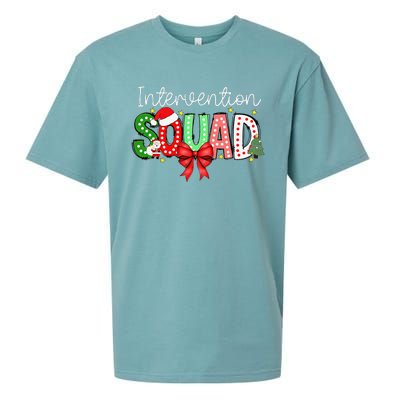 Intervention Squad Christmas Early Intervention Teacher Xmas Sueded Cloud Jersey T-Shirt