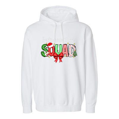 Intervention Squad Christmas Early Intervention Teacher Xmas Garment-Dyed Fleece Hoodie