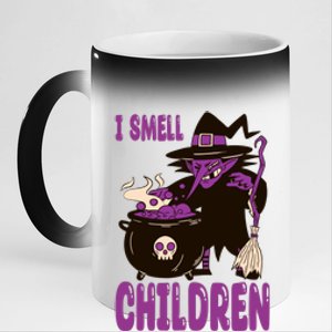 I Smell Children Funny Halloween Witch 11oz Black Color Changing Mug