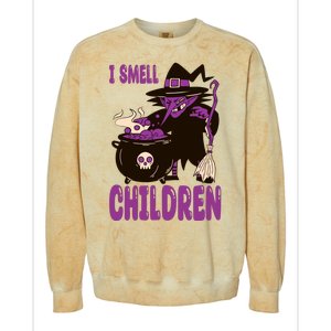 I Smell Children Funny Halloween Witch Colorblast Crewneck Sweatshirt