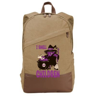 I Smell Children Funny Halloween Witch Cotton Canvas Backpack