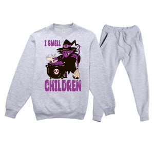 I Smell Children Funny Halloween Witch Premium Crewneck Sweatsuit Set