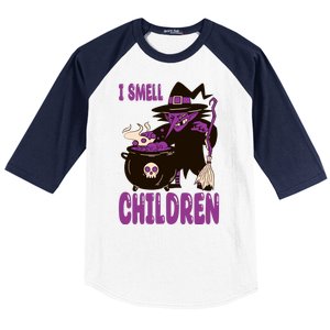 I Smell Children Funny Halloween Witch Baseball Sleeve Shirt