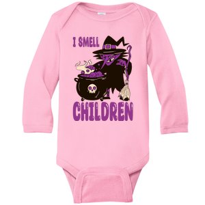 I Smell Children Funny Halloween Witch Baby Long Sleeve Bodysuit