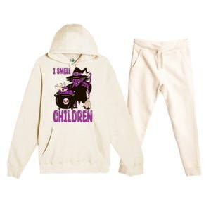 I Smell Children Funny Halloween Witch Premium Hooded Sweatsuit Set