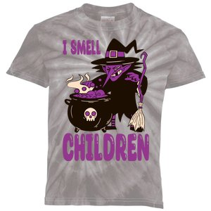 I Smell Children Funny Halloween Witch Kids Tie-Dye T-Shirt