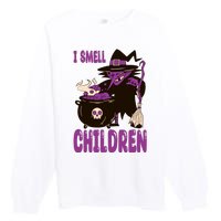 I Smell Children Funny Halloween Witch Premium Crewneck Sweatshirt