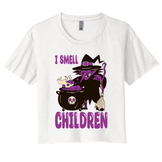 I Smell Children Funny Halloween Witch Crop Top