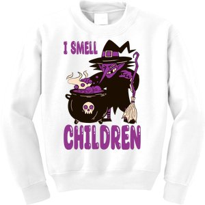 I Smell Children Funny Halloween Witch Kids Sweatshirt