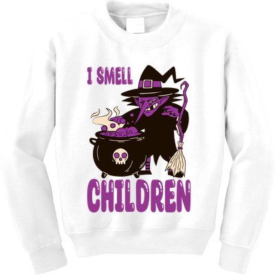 I Smell Children Funny Halloween Witch Kids Sweatshirt