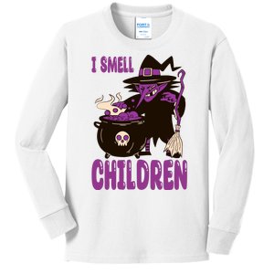 I Smell Children Funny Halloween Witch Kids Long Sleeve Shirt