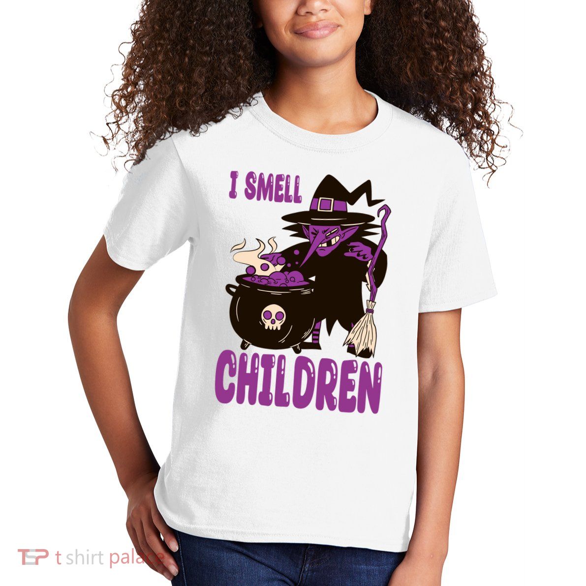 I Smell Children Funny Halloween Witch Kids T-Shirt