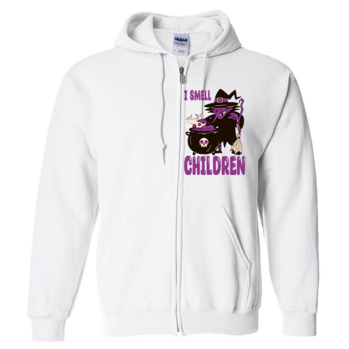 I Smell Children Funny Halloween Witch Full Zip Hoodie