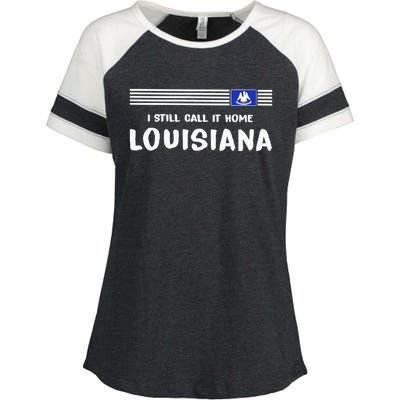 I Still Call It Home Louisiana Flag Enza Ladies Jersey Colorblock Tee