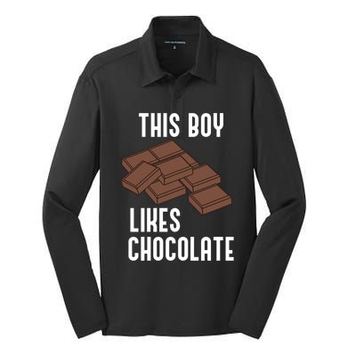 Ironic Saying Chocolatier Likes Chocolate Gift Silk Touch Performance Long Sleeve Polo