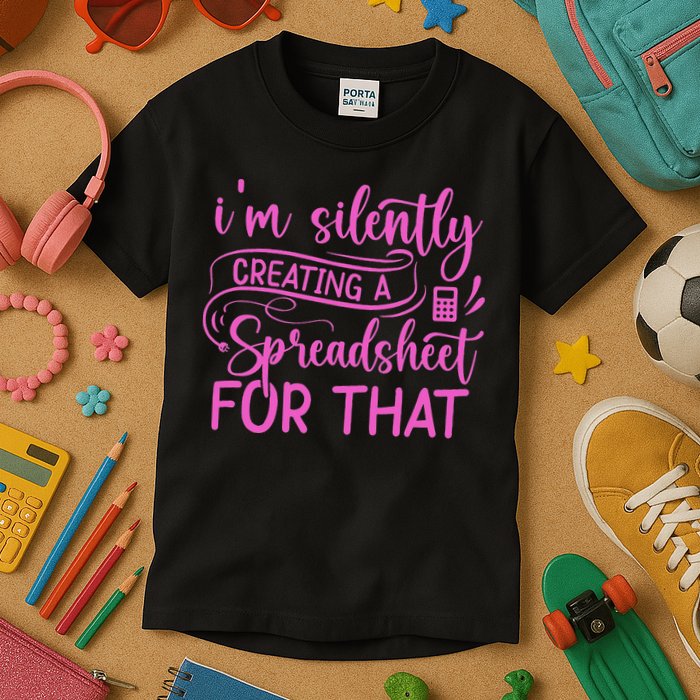 I'm Silently Creating A Spreadsheet For That Math Majors Kids T-Shirt