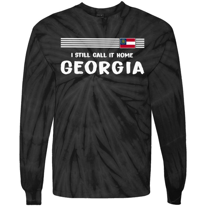 I Still Call It Home Georgia Flag Tie-Dye Long Sleeve Shirt