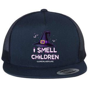 I Smell Children Lunch Lady Life Halloween For Lunch Lady Flat Bill Trucker Hat