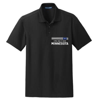 I Still Call It Home Minnesota Flag Dry Zone Grid Polo