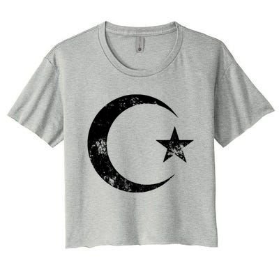 Islam Symbol Cool Islamic Muslim Sign Gift Funny Gift Women's Crop Top Tee