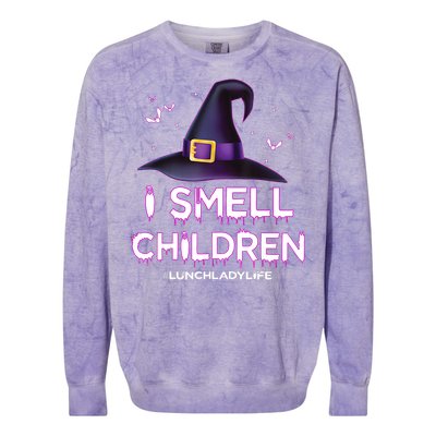 I Smell Children Lunch Lady Life Halloween For Lunch Lady Colorblast Crewneck Sweatshirt