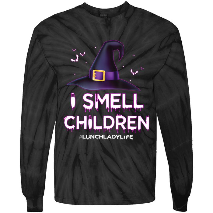 I Smell Children Lunch Lady Life Halloween For Lunch Lady Tie-Dye Long Sleeve Shirt