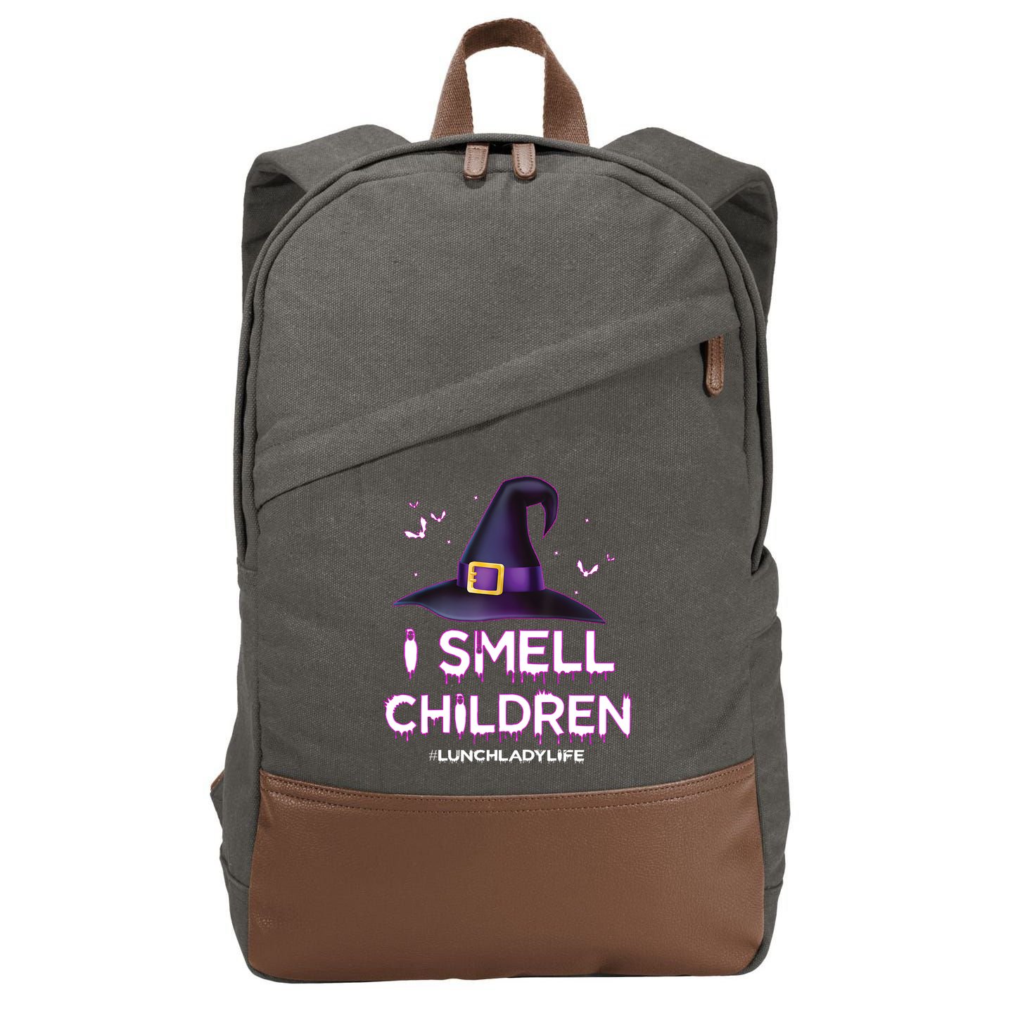 I Smell Children Lunch Lady Life Halloween For Lunch Lady Cotton Canvas Backpack