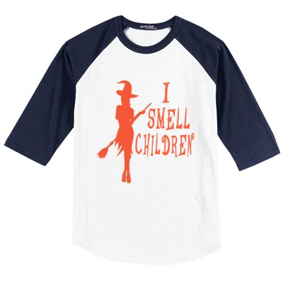 I Smell Children Gift Halloween Witch Gift Baseball Sleeve Shirt