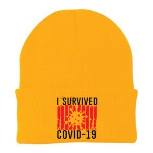 I Survived Covid19 Distressed Knit Cap Winter Beanie