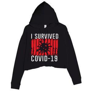 I Survived Covid19 Distressed Crop Fleece Hoodie