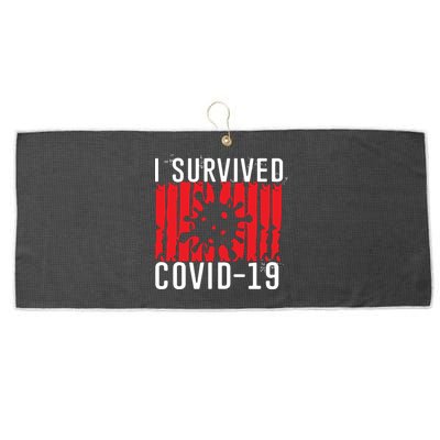 I Survived Covid19 Distressed Large Microfiber Waffle Golf Towel