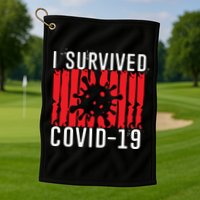 I Survived Covid19 Distressed Golf Towel
