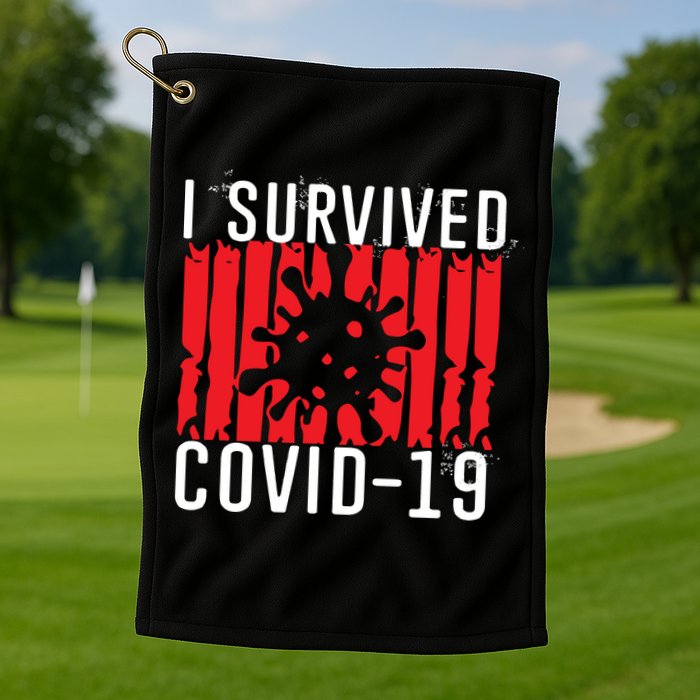 I Survived Covid19 Distressed Golf Towel
