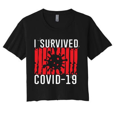 I Survived Covid19 Distressed Crop Top