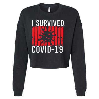 I Survived Covid19 Distressed Cropped Pullover Crew