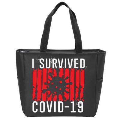 I Survived Covid19 Distressed Zip Tote Bag