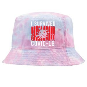 I Survived Covid19 Distressed Tie-Dyed Bucket Hat