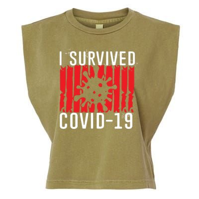 I Survived Covid19 Distressed Garment-Dyed Women's Muscle Tee