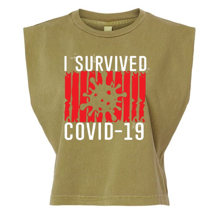I Survived Covid19 Distressed Garment-Dyed Women's Muscle Tee