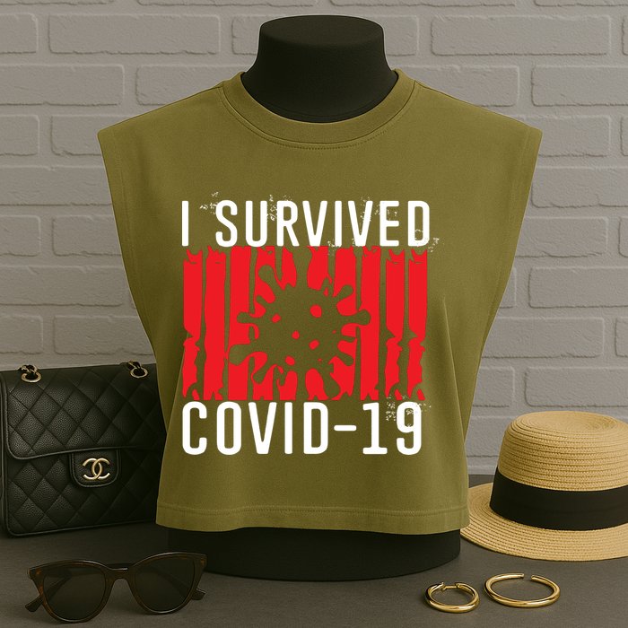 I Survived Covid19 Distressed Garment-Dyed Women's Muscle Tee