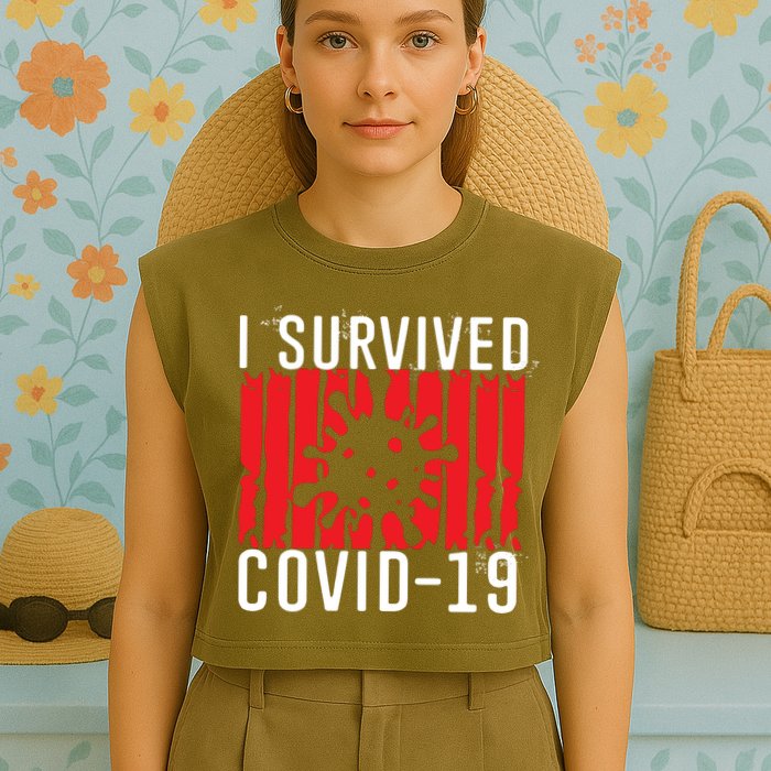 I Survived Covid19 Distressed Garment-Dyed Women's Muscle Tee
