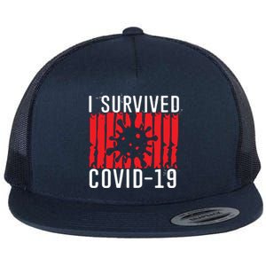 I Survived Covid19 Distressed Flat Bill Trucker Hat