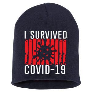 I Survived Covid19 Distressed Short Acrylic Beanie