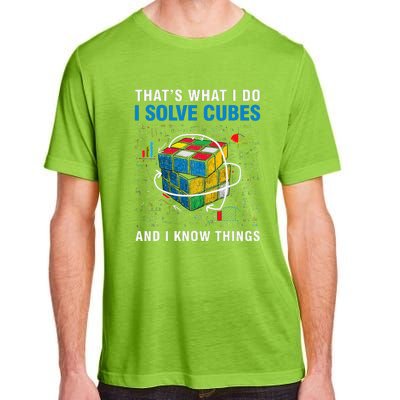 I Solve Cubes And I Know Things Funny Speed Cubing Adult ChromaSoft Performance T-Shirt