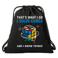 I Solve Cubes And I Know Things Funny Speed Cubing Drawstring Bag