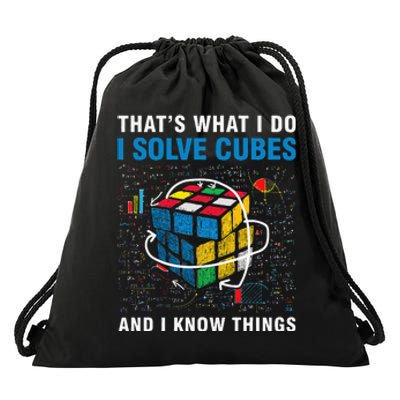 I Solve Cubes And I Know Things Funny Speed Cubing Drawstring Bag