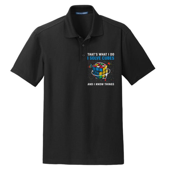 I Solve Cubes And I Know Things Funny Speed Cubing Dry Zone Grid Polo